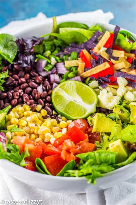 Vegetarian Taco Salad Recipe With Avocado Lime Dressing Easy Dinner Idea