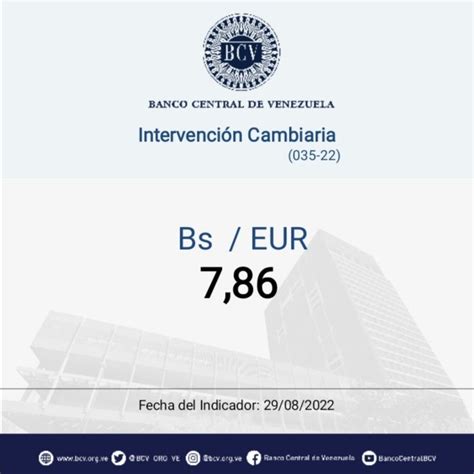 Banco Central de Venezuela on Twitter Atención El tipo de cambio