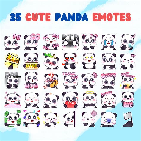 Cute Panda Emotes Pack Twitch Emotes Pack Discord Emotes Pack