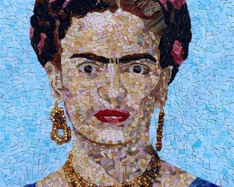 Frida Kahlo Mosaic Portrait By Denise Herzog Detail 2 How To Mosaic Blog