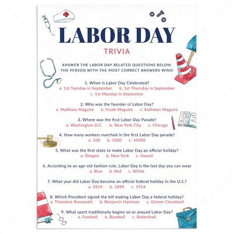 Labor Day Trivia Questions And Answers Printable