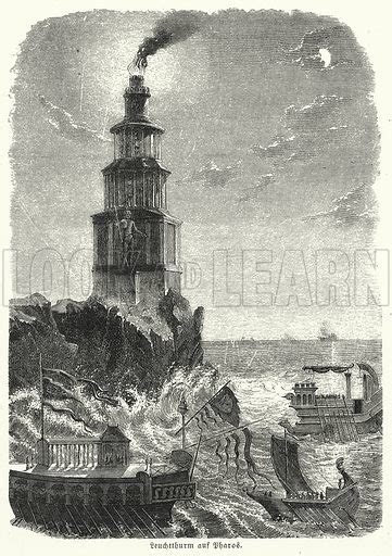 Pharos, ancient Greek lighthouse stock image | Look and Learn