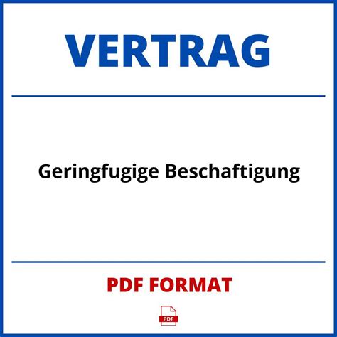 Geringf Gige Besch Ftigung Vertrag Pdf