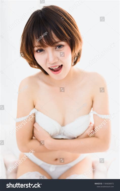Beautiful Sexy Woman White Lingerie Sitting Stock Photo 1184608972 Shutterstock