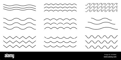 Set Of Thin Line Waves Icon Line Art Wave Pack Logo Can Use For Your