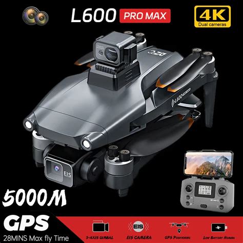 L600 PRO MAX GPS Drone 4K Profissional De 3 Eixos PTZ HD C Mera Dupla