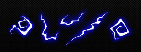 Set of neon blue lightning strike effects 20597874 Vector Art at Vecteezy