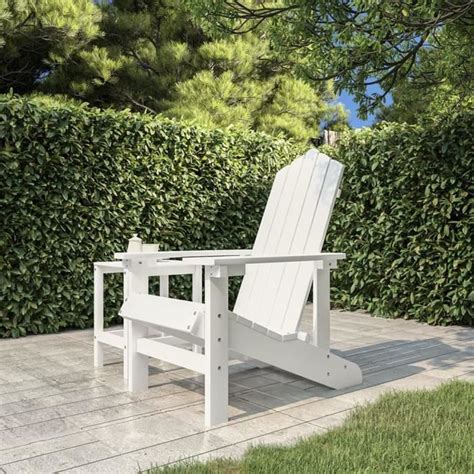 Sal Chaise Adirondack De Jardin Pehd Blanc Cdiscount Jardin