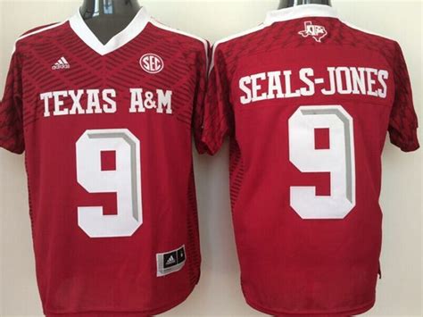 Ncaa Texas Aandm Aggies 9 Ricky Seals Jones Red College Football Jersey