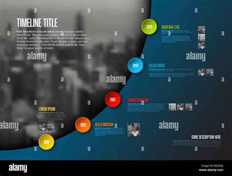 Vector Infographic Timeline Report Template With Big Photo Placeholder