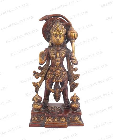 Indian Hinduism Deity Powerful Lord Maruti Idol Standing Hanuman Statue