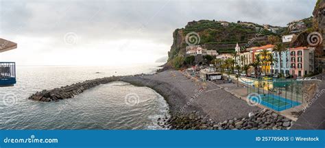 Panoramic Shot of the Ponta Do Sol Beach in the East of Madeira in ...