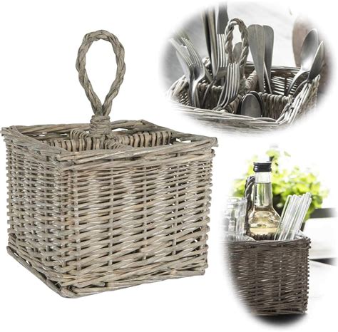 Ls Lebenstil Vintage Besteck Korb Cutlery X Cm Rattan Look Organizer