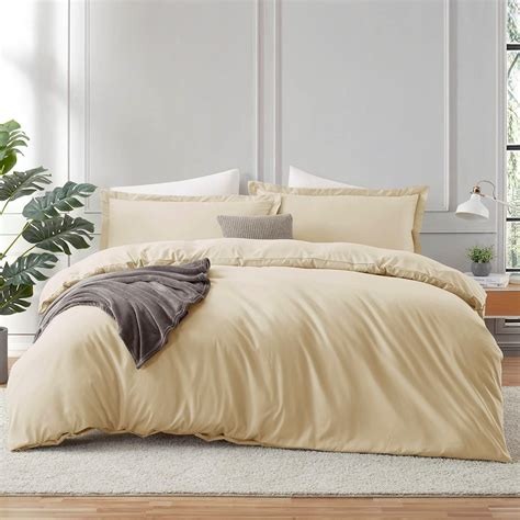 Hearth Harbor Beige Cream Duvet Cover Queen Size Piece Queen