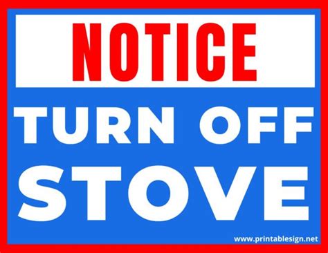 Turn Off Stove Sign Free Download