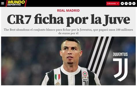 As Recoge La Prensa Internacional El Fichaje De Cristiano Ronaldo Por