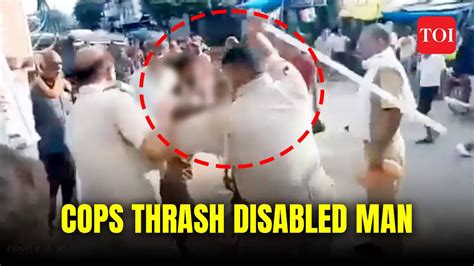 Video Of Police Thrashing Disabled Man In UPs Siddharthnagar Goes Viral