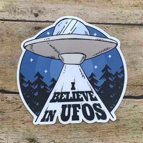 Ufo Sticker Alien Decal I Believe In Ufos Waterproof Vinyl Etsy Uk