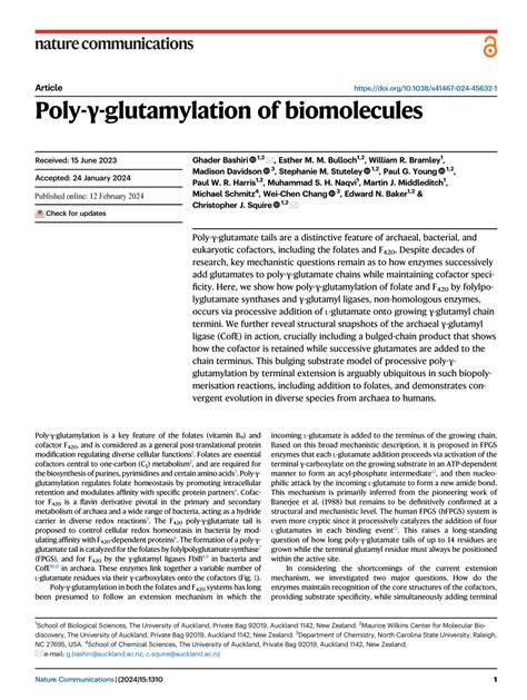 Pdf Poly γ Glutamylation Of Biomolecules