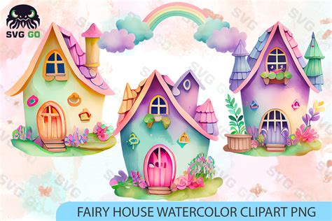 Fairy House Boho Watercolor Clipart Graphic By Svg Go Creative Fabrica