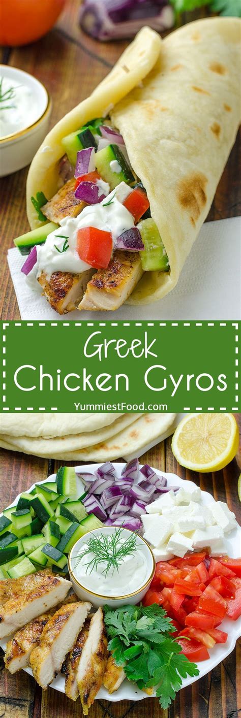 Easy Homemade Greek Chicken Gyros With Tzaziki Sauce