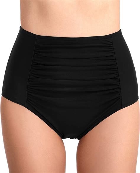 HENORD Women S Bikini Bottom Full Coverage Swim Briefs Tummy Control High Rise Ruched Swim Short
