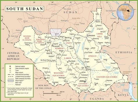 Solve South Sudan Political Map Jigsaw Puzzle Online With Pieces