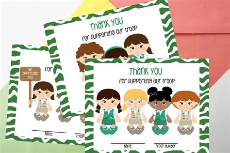 Free Printable Girl Scout Cookie Thank You Cards Vsascreen