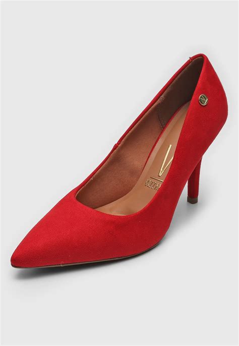 Scarpin Vermelho Da Vizzano - Scarpin Vizzano Camurça Vermelho - Compre Agora | Dafiti Brasil