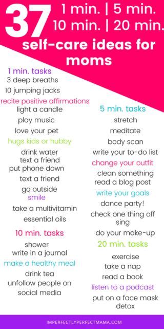 37 Quick And Easy Self Care Ideas For Moms Short On Time Imperfectly