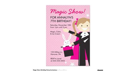 Magic Show Birthday Party Invitations R207e0ca0910e4cfc99cd17e16f4bcf91