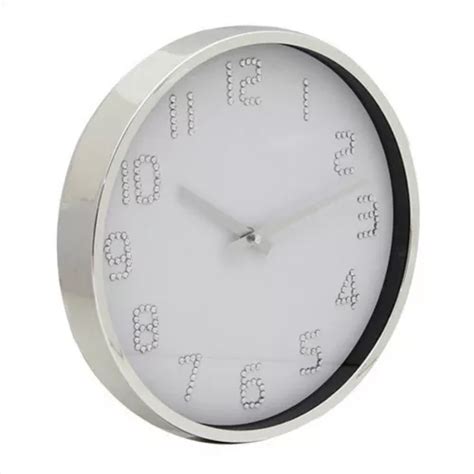 Reloj De Pared 30 Cm Diam Vidrio Plastico Silencioso Brillos