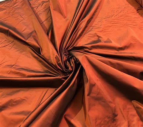 Silk Taffeta 54 Wide Beautiful Burnt Orange Color Silk Taffeta Fabric