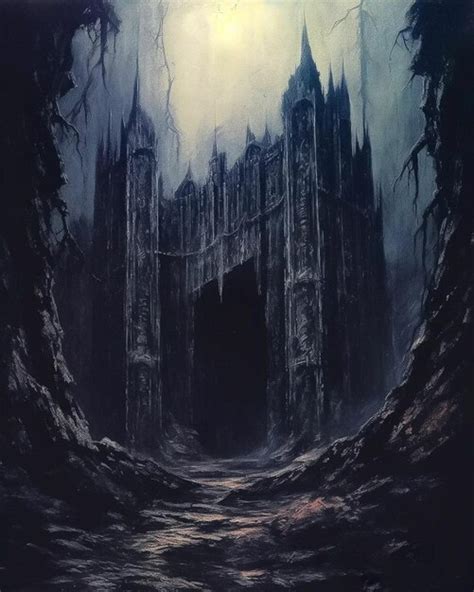 A Dark And Moody Image Of A Dark Castle Premium Ai Generated Image