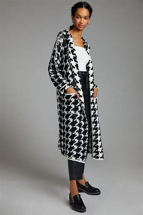 John Jenn Houndstooth Sweater Coat Anthropologie