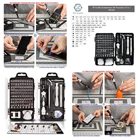 Rt Crafts Precision Screwdriver Set 117 In 1 And Multitool Pliers Laptop