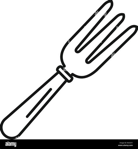 Hand Garden Rake Icon Outline Hand Garden Rake Vector Icon For Web