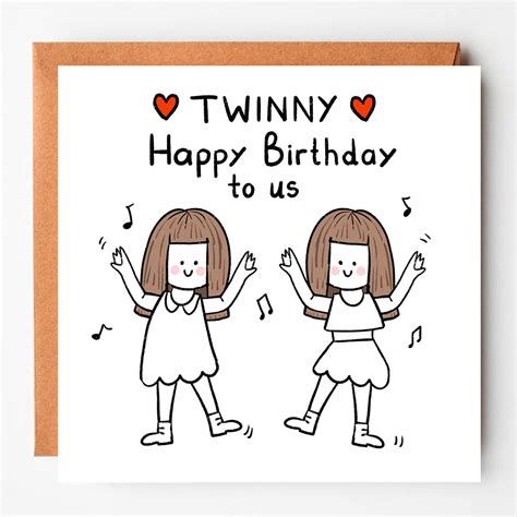 Twin Sister Birthday Card Card For Twintwin Birthday Cardcard For