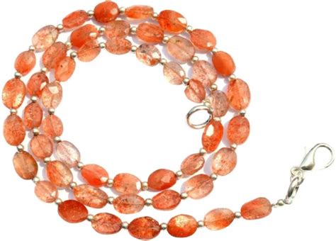 Natural Gem Sunstone X Mm Size Faceted Oval Shape Nugget Beads