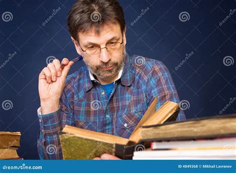 Researcher With The Books Stock Photo Image Of Journalist 4849368