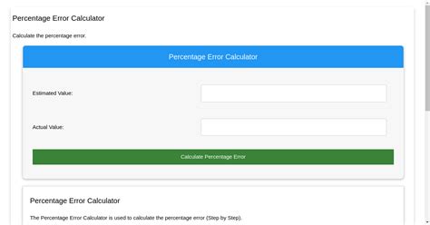 Percentage Error Calculator Calculate Percentage Error