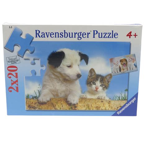 Ravensburger Puzzle Wahre Freunde Hund Katze 091669 2 X 20 Teile 26 4 X