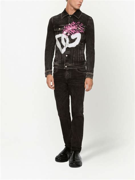 Dolce And Gabbana Graffiti Print Logo Jeans Farfetch