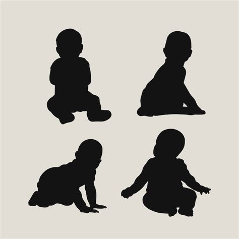 Free Vector Flat Design Baby Silhouette