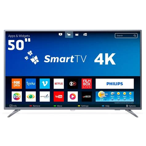 Smart Tv Led 50 Polegadas Philips 50pug6513 Ultra Hd 4k Wi Fi 3 Hdmi 1
