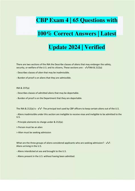 Cbp Exam Questions With Correct Answers Latest Update