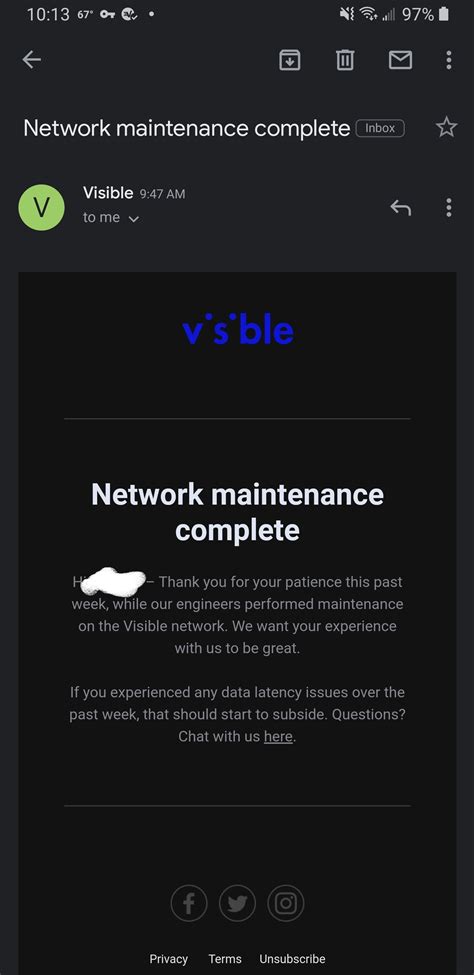 East Coast Network Maintenance Complete R Visible