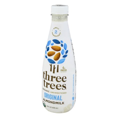 Three Trees Unsweetened Original Almond Milk 28 Fl Oz Shipt