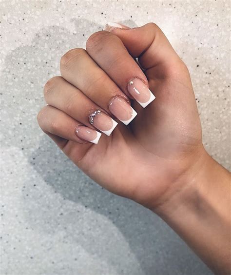 Daniellejordannails On IG French Acrylic Nails Tapered Square Nails