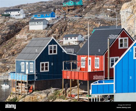 Small Town Of Uummannaq And Glaciated Nuussuaq Peninsula In The